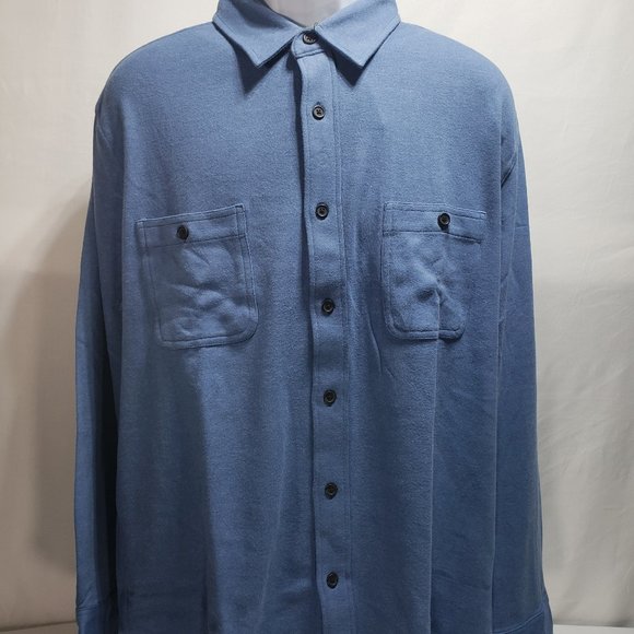 Member's Mark Men's Camden Button Front Sweater Shirt Blue - Picture 1 of 3